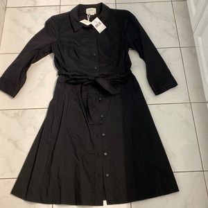 NWT Kate Spade black Fitted blk belted shirt dress 6/8/10?